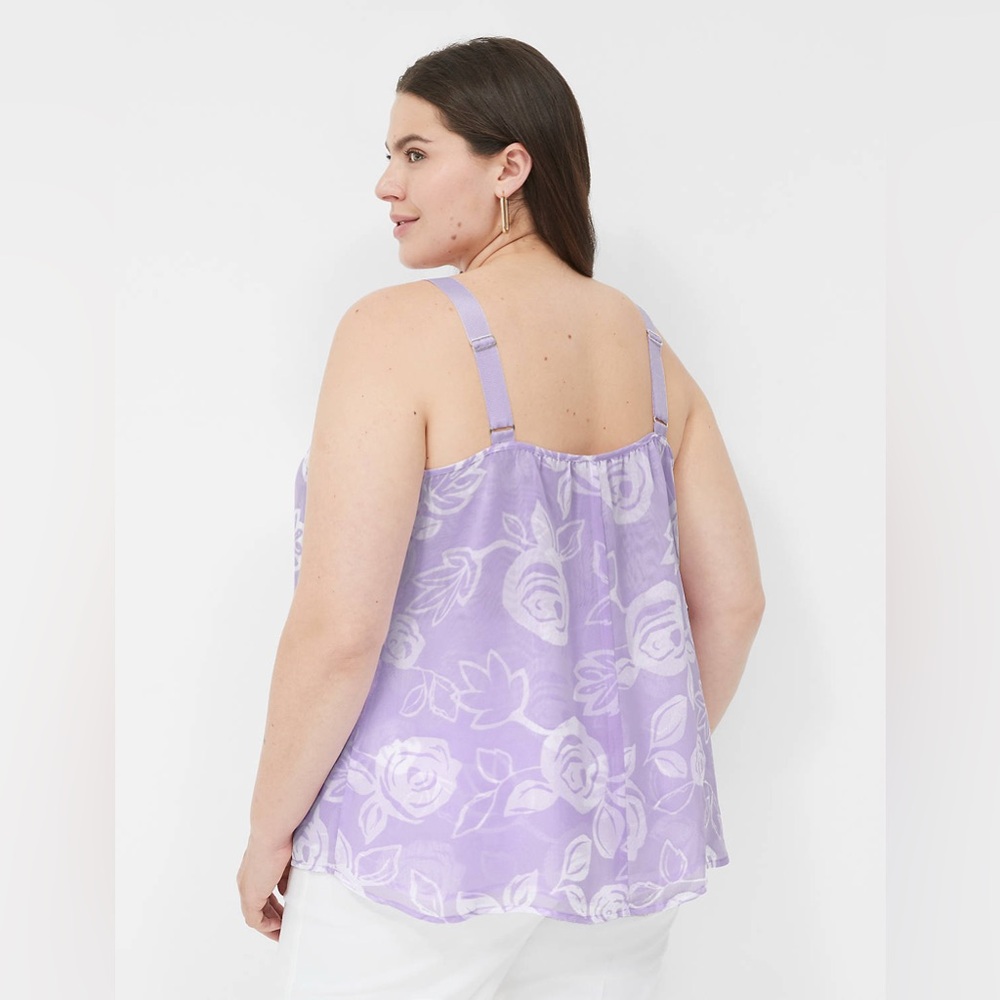 LANE BRYANT STRAIGHT HEM CAMI GROSGRAIN RIBBON STRAPS 26 - Picture 2 of 6